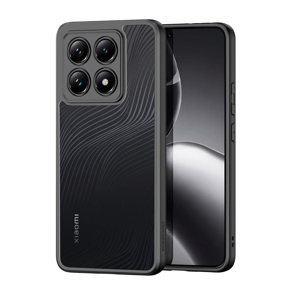 Skaidrus dėklas Dux Ducis Aimo Xiaomi 14T Pro Skaidrus dėklas Dux Ducis Aimo telefonui Xiaomi 14T Pro, tamsiai pilkas su tekstūruota nugara