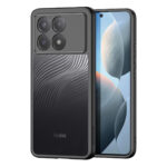 Skaidrus dėklas Dux Ducis Aimo telefonui Xiaomi Poco X6 Pro 5G su juodu rėmeliu ir dryžuota nugarėle