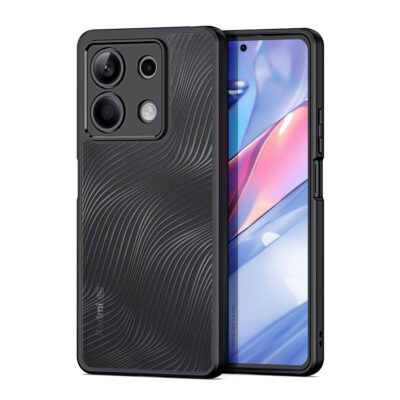 Skaidrus dėklas Dux Ducis Aimo telefonui Xiaomi Redmi Note 13 5G su tamsiai juodu raštuotu dizainu