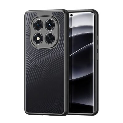 Skaidrus dėklas Dux Ducis Aimo telefonui Xiaomi Redmi Note 14 Pro 5G su kraštu juodos spalvos ir reljefiniu raštu
