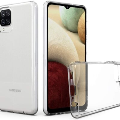 Skaidrus deklas Samsung Galaxy A125 A12 X-level Antislip aplink telefona baltoje spalvoje