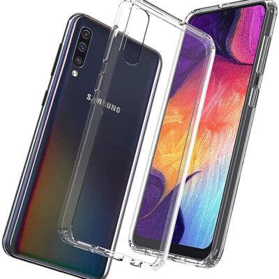 Skaidrus dėklas Samsung Galaxy A505 A50 su kameros apsauga ir antislip paviršiumi