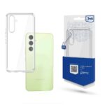 Skaidrus dėklas Samsung Galaxy A546 A54 5G 3MK 1,2mm matomas kartu su žaliu telefonu ir pakuote