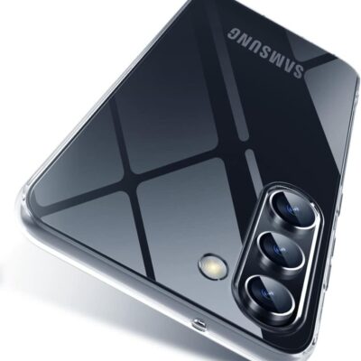 Skaidrus dekla samsung s936 s25 plus x-level space ii su matomu telefonui ir triju objektyvu kamera