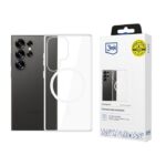 skaidrus deklas samsung s938 s25 ultra magcase clear ant juodo samsung telefono ir pakuote