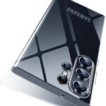 Skaidrus deklas Samsung S938 S25 Ultra X-level Space II su permatomu pavirsiumi ir islaikytomis telefono detaliu linijomis