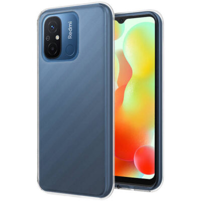 Skaidrus dėklas Xiaomi Redmi 11A su matiniu paviršiumi ir aiškiai matomomis kameros angomis