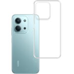 Skaidrus dėklas Xiaomi Redmi 15C 4G X-level Antislip prie mėlyno telefono Redmi