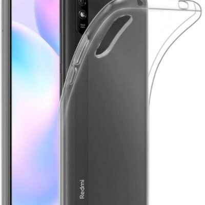 Skaidrus dėklas Xiaomi Redmi 9A X-level Antislip prie juodo Xiaomi Redmi 9A telefono