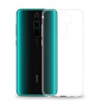 Skaidrus dėklas Xiaomi Redmi Note 8 Pro X-level Antislip šalia žalsvo telefono nugarėlės