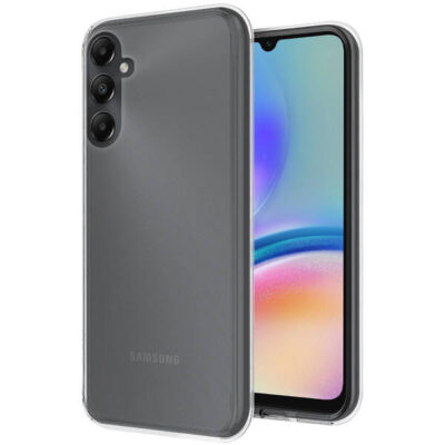 Skaidrus silikoninis dėklas Samsung A057 A05s High Clear 2.0mm, matomas iš dviejų pusių su atvira kamera ir ekranu