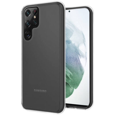 Skaidrus silikoninis deklas Samsung Galaxy S22 Ultra High Clear 1.0mm aplink telefono kampus ir nugarine dali