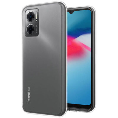 Skaidrus silikoninis deklas Xiaomi Redmi 10 5G su modernaus dizaino telefonu