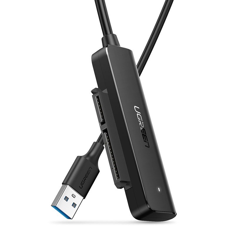 SSD disko adapteris Ugreen SATA III į USB 5Gbps SSD disko adapteris Ugreen iš SATA III 2,5 į USB 5Gbps juodos spalvos su USB jungtimi