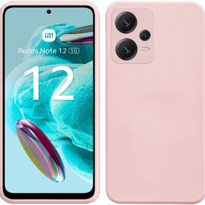 Sviesiai rozinis deklas Xiaomi Redmi Note 12 5G X-level Dynamic ant ismaniaus telefono is priekio ir nugaros