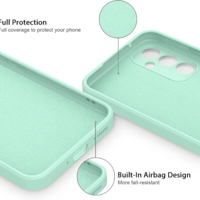 Šviesiai žalias dėklas Samsung Galaxy A546 A54 5G su pilnu apsaugos dizainu ir integruotu oro pagalvių apsaugos sluoksniu