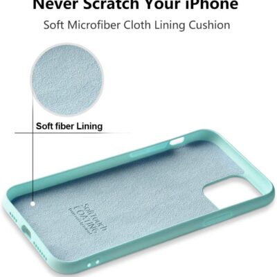 Šviesiai žalios spalvos dėklas Apple iPhone 11Pro Max su švelniu mikropluošto pamušalu