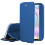 Tamsiai mėlynas atverčiamas dėklas Huawei P30 su ekranu rodomu vertikaliai