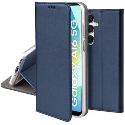 Tamsiai mėlynas atverčiamas dėklas Samsung A165 A16 4G su magnetiniu užsegimu