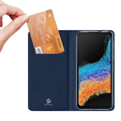 Tamsiai melynas atverciamas deklas Samsung G566 Xcover 7 Pro dukx ducis skin pro su kreditine kortele