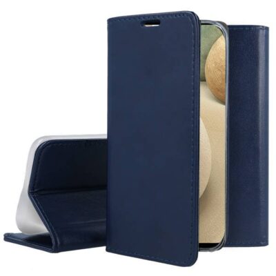 Tamsiai mėlynas atverčiamas dėklas Samsung Galaxy A125 A12 su magnetu