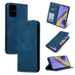 Tamsiai mėlynas atverčiamas dėklas Samsung Galaxy A525 A52 A526 A52 5G Business Style su kortelių kišenėmis ir stovu