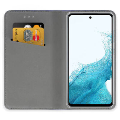 Tamsiai mėlynas atverčiamas dėklas Samsung Galaxy A546 A54 5G su kortelių lizdais