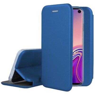 Tamsiai mėlynas atverčiamas dėklas Samsung Galaxy G973 S10 Book Elegance su matiniu paviršiumi