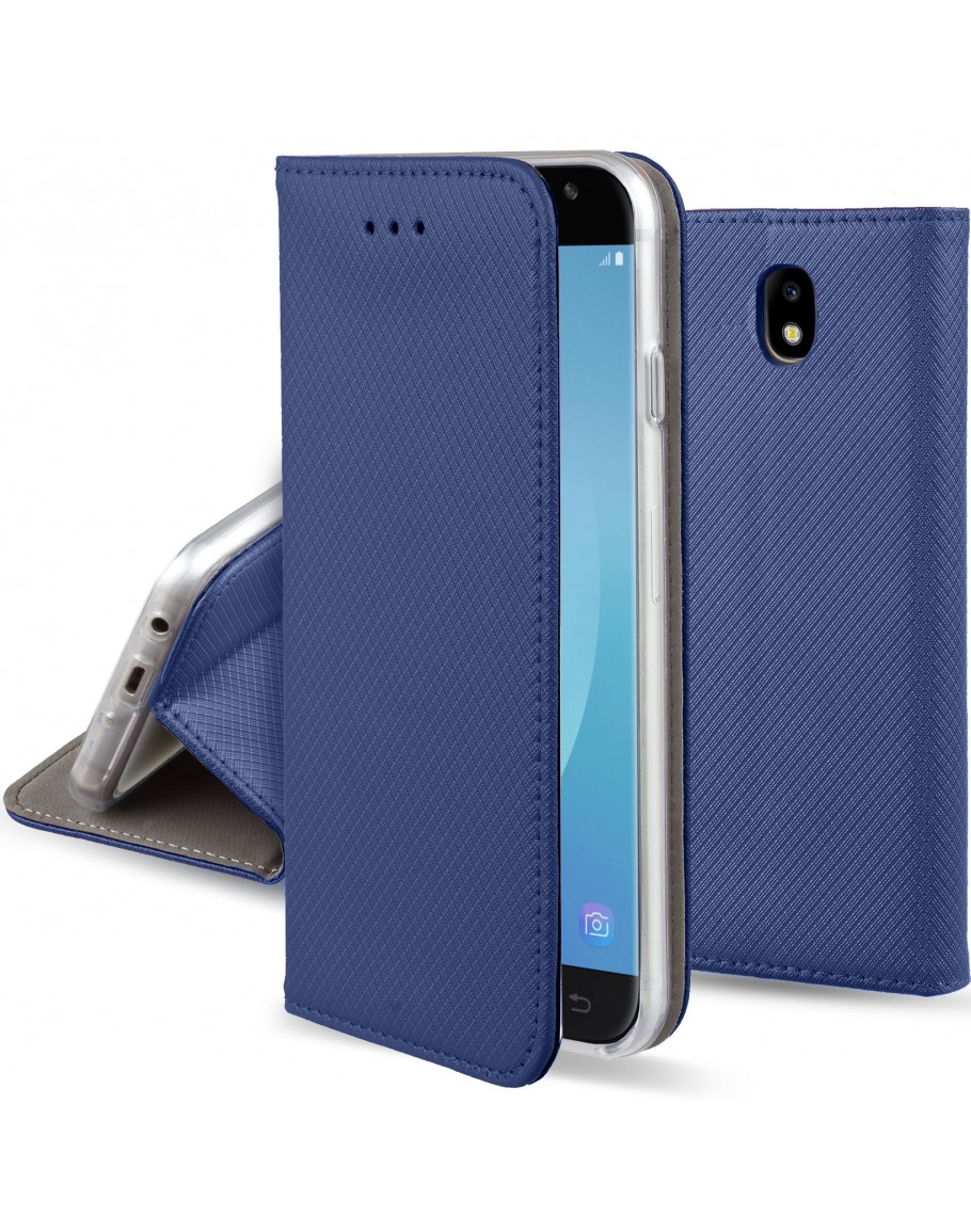 Tamsiai mėlynas atverčiamas dėklas Samsung Galaxy J530 J5 2017 Smart Magnet tamsiai melynas atverciamas deklas samsung galaxy j530 j5 2017 smart magnet su teksturuota pavirsiaus medziaga