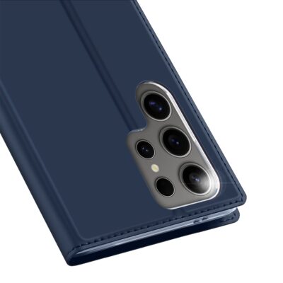 Tamsiai mėlynas atverčiamas dėklas Samsung S938 S25 Ultra su kameros apsauga