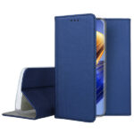 tamsiai melynas atverciamas deklas xiaomi poco f4 gt smart magnet ant balto fono