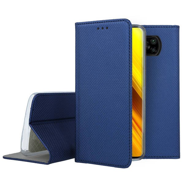 Tamsiai mėlynas atverčiamas dėklas Xiaomi Poco X3 Tamsiai mėlynas atverčiamas dėklas Xiaomi Poco X3 telefonui