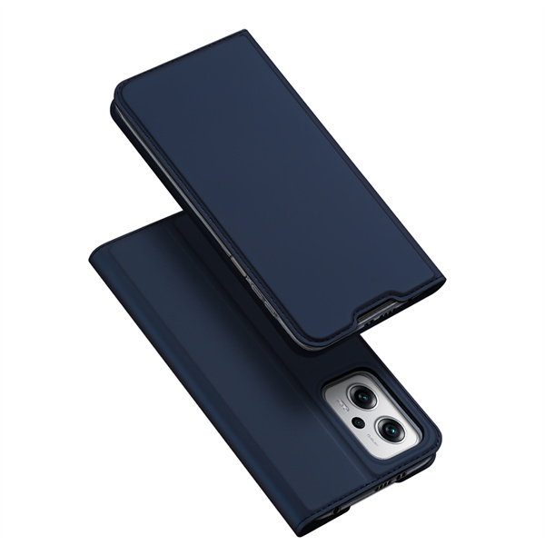 Tamsiai mėlynas atverčiamas dėklas Xiaomi Poco X4 GT / Redmi Note 11T Pro tamsiai melynas atverciamas deklas xiaomi poco x4 gt redmi note 11t pro dux ducis skin pro