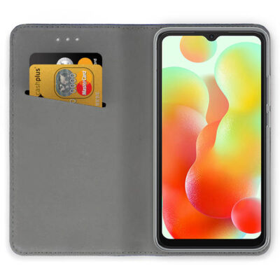Tamsiai mėlynas atverčiamas dėklas Xiaomi Redmi 11A su kortelių lizdais