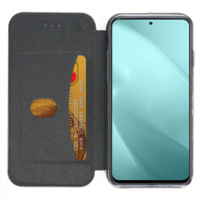 Tamsiai melynas atverciamas deklas Xiaomi Redmi Note 10 Pro Book Elegance su korteles laikikliu
