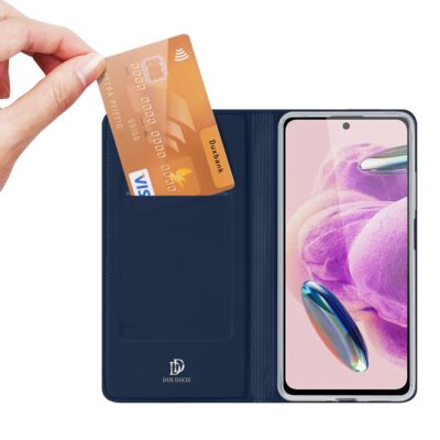 Tamsiai melynas atverciamas deklas Xiaomi Redmi Note 12S su korteles laikikliu ir iskaitomu ekranu