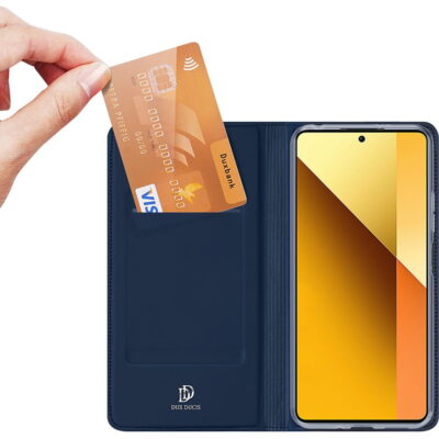 Tamsiai melynas atverciamas deklas Xiaomi Redmi Note 13 5G Dux Ducis Skin Pro su korteles skyreliu