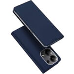 Tamsiai mėlynas atverčiamas dėklas Xiaomi Redmi Note 13 Pro 4G ir Poco M6 Pro 4G telefonams