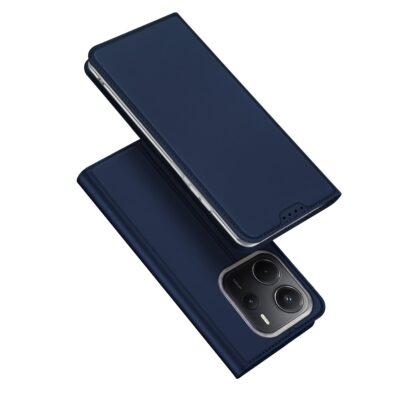 Tamsiai mėlynas atverčiamas dėklas Xiaomi Redmi Note 14 4G Dux Ducis Skin Pro su matiniu paviršiumi