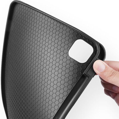 Tamsiai mėlynas dėklas Apple iPad Pro 12.9 2024 su kelių kampų raštu