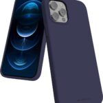 Tamsiai mėlynas dėklas Apple iPhone 12 Pro su silikonu ir kameros apsauga