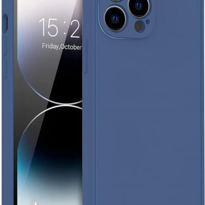 Tamsiai mėlynas dėklas Apple iPhone 14 Pro Liquid Silicone su matiniu paviršiumi