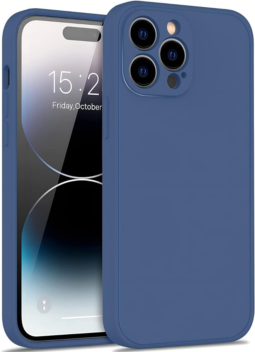 Tamsiai mėlynas dėklas Apple iPhone 14 Pro Liquid Silicone Tamsiai mėlynas dėklas Apple iPhone 14 Pro Liquid Silicone su matiniu paviršiumi