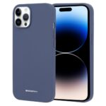 Tamsiai mėlynas dėklas Apple iPhone 14 Pro Max Mercury Silicone su trimis kameromis ir silikono paviršiumi