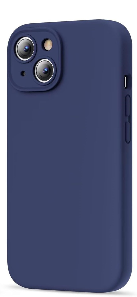 Tamsiai mėlynas dėklas Apple iPhone 15 Plus Liquid Silicone Tamsiai mėlynas dėklas Apple iPhone 15 Plus Liquid Silicone su apvaliais kampais ir kamera