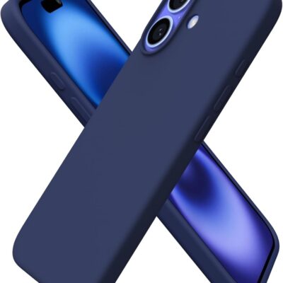 Tamsiai mėlynas dėklas Apple iPhone 16 Mercury Silicone su skyle kamera ir mygtukais