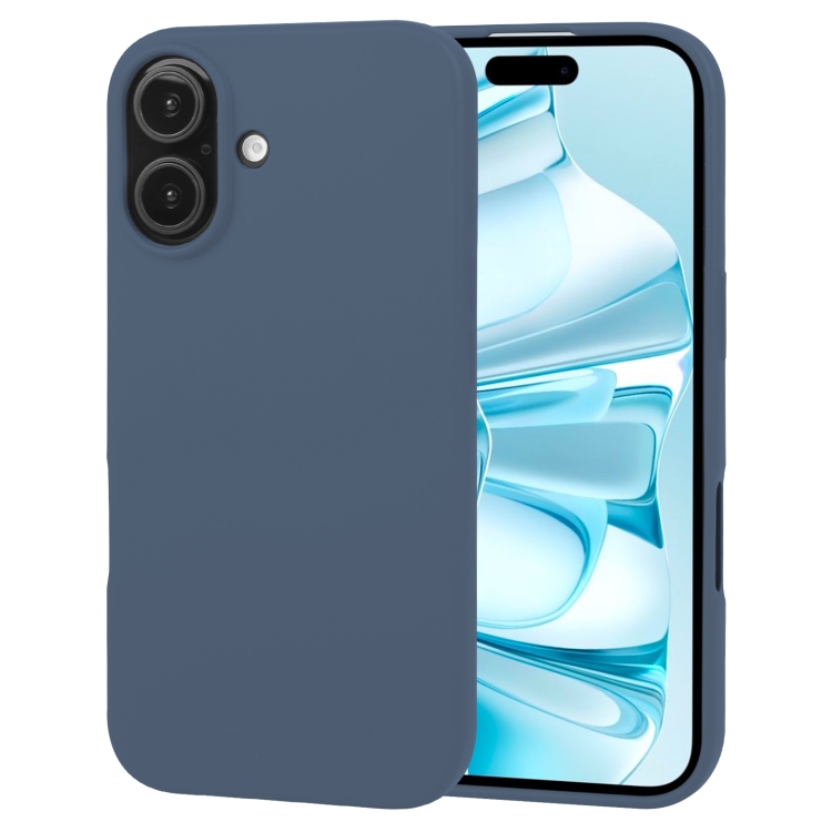 Tamsiai mėlynas dėklas Apple iPhone 16 Mercury Soft Tamsiai mėlynas dėklas Apple iPhone 16 Mercury Soft matomas iš priekio ir nugarėlės