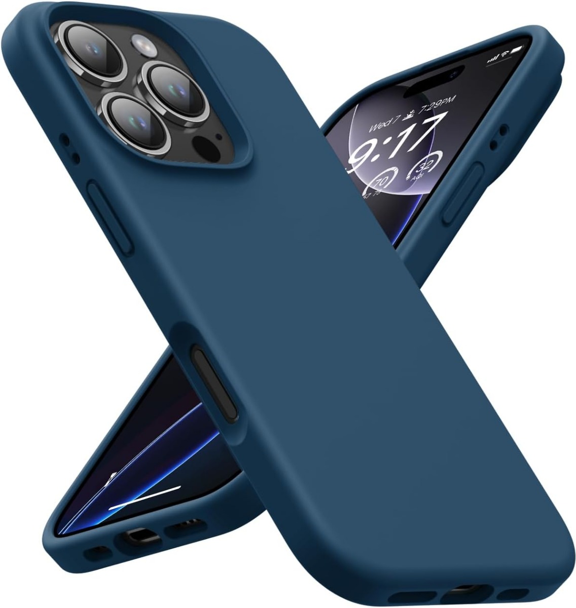 Tamsiai mėlynas dėklas Apple iPhone 16 Pro Max Mercury Silicone Tamsiai mėlynas dėklas Apple iPhone 16 Pro Max Mercury Silicone, matinis paviršius ir tvirtas kampų apsauga