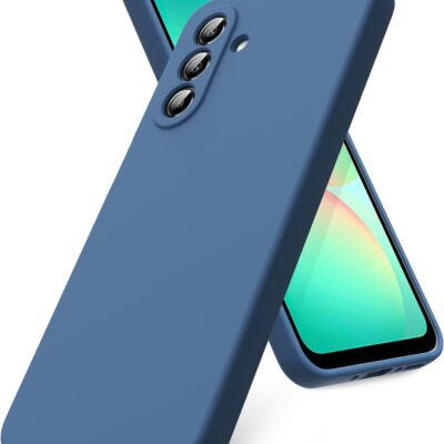 Tamsiai melynas silikoninis dezklas Samsung A266 A26 5G telefonui su triju kameru iskarte