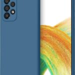 Tamsiai mėlynas dėklas Samsung A336 A33 5G Liquid Silicone 1.5mm apsaugo telefoną ir leidžia matyti objektyvus